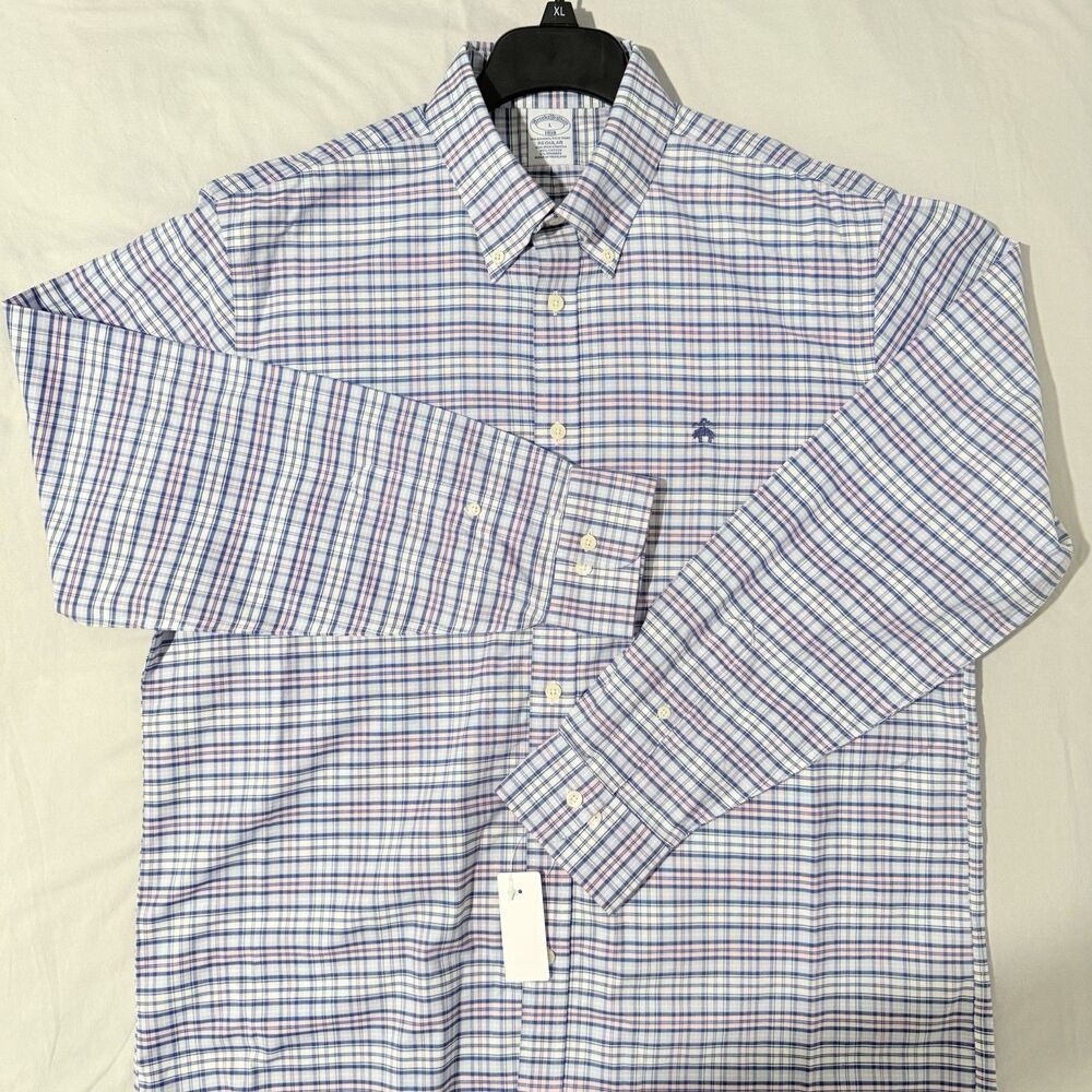 Brooks Brothers Shirt Men’s Non-Iron Stretch Oxford Button Down Large NWT